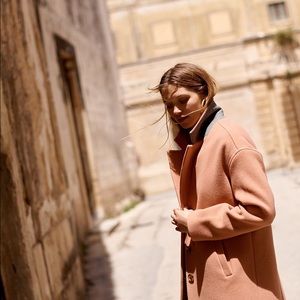 Madewell Bergen Cocoon Coat XS Dusty Rose Color